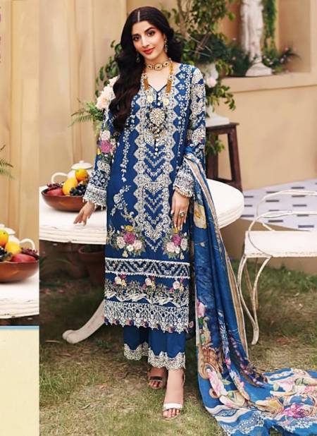 Blue Colour ELAF VOL 2 Dinsaa New latest Designer Cotton Salwar Suit Collection 125